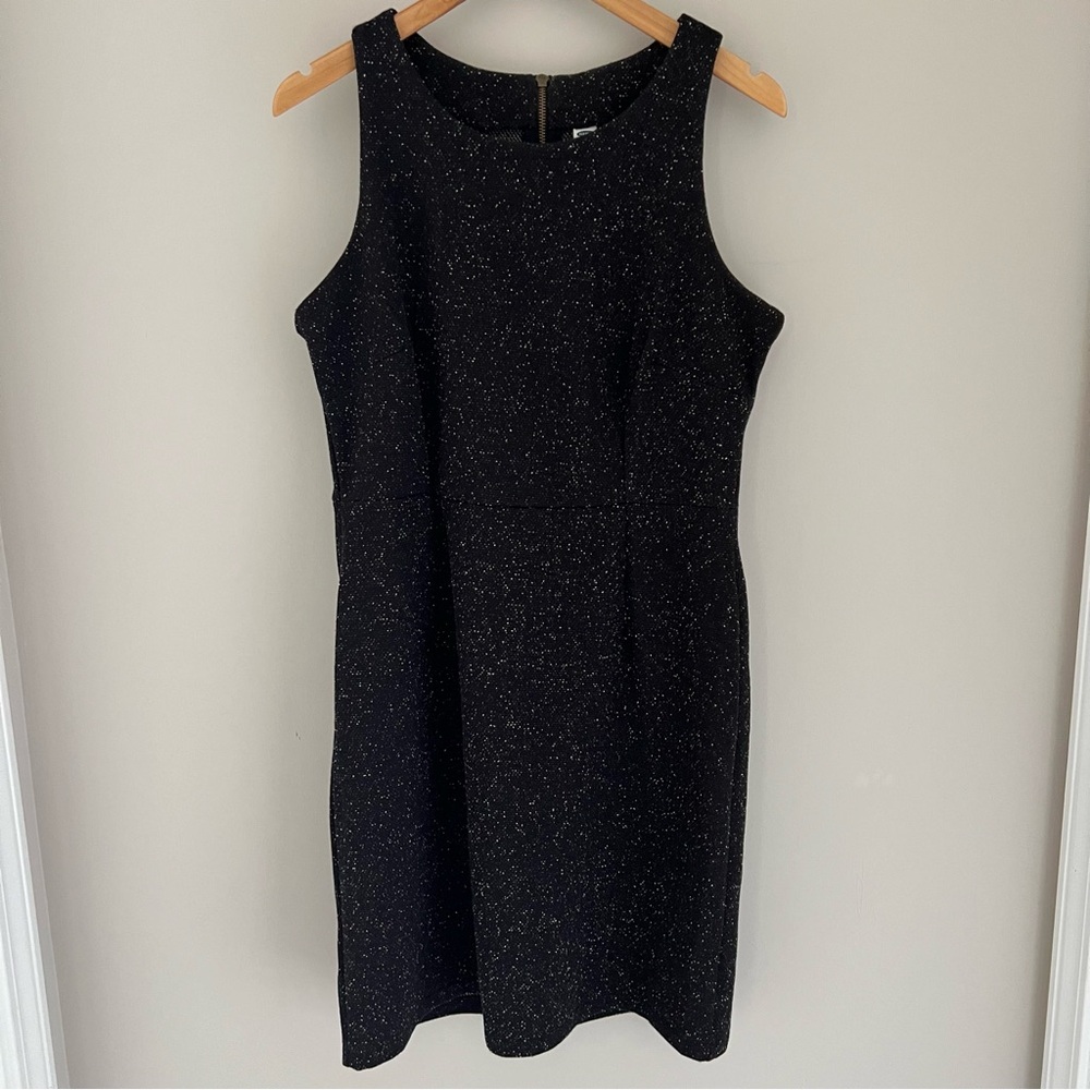 Old Navy pepper black sleeveless business casual tweed dress size large